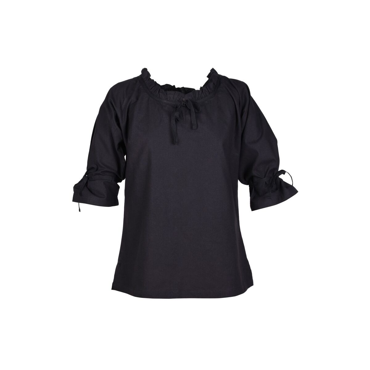 Market-Medieval Blouse Birga 3/4 arm black size XL