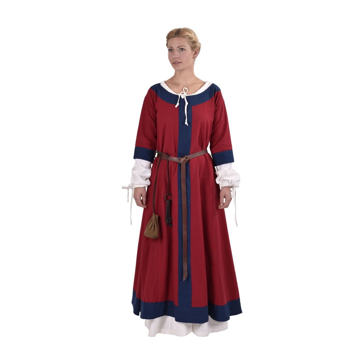 Germanic dress Gudrun red/blue size S