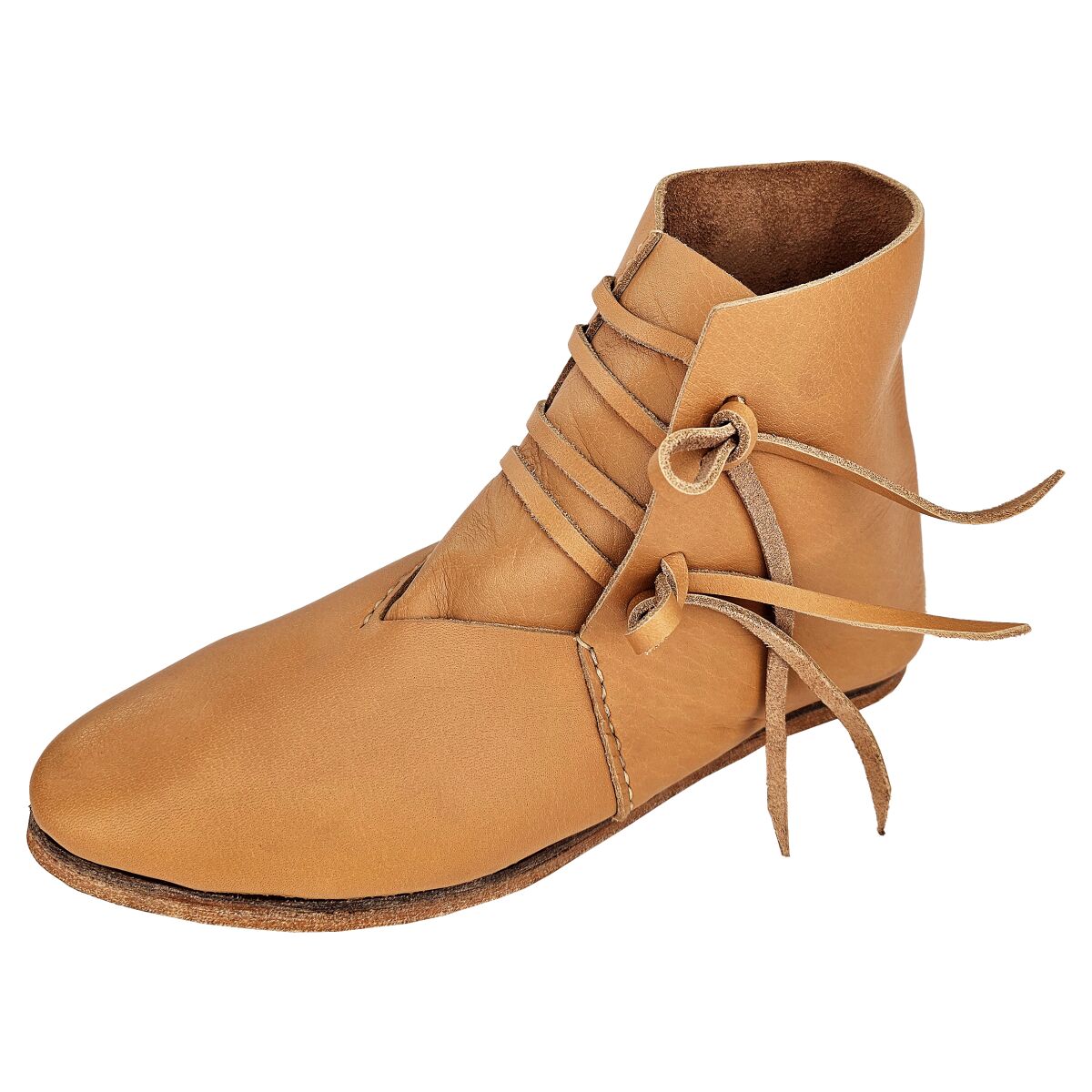 Half-Boots laced with nailed sole natural brown Size 41