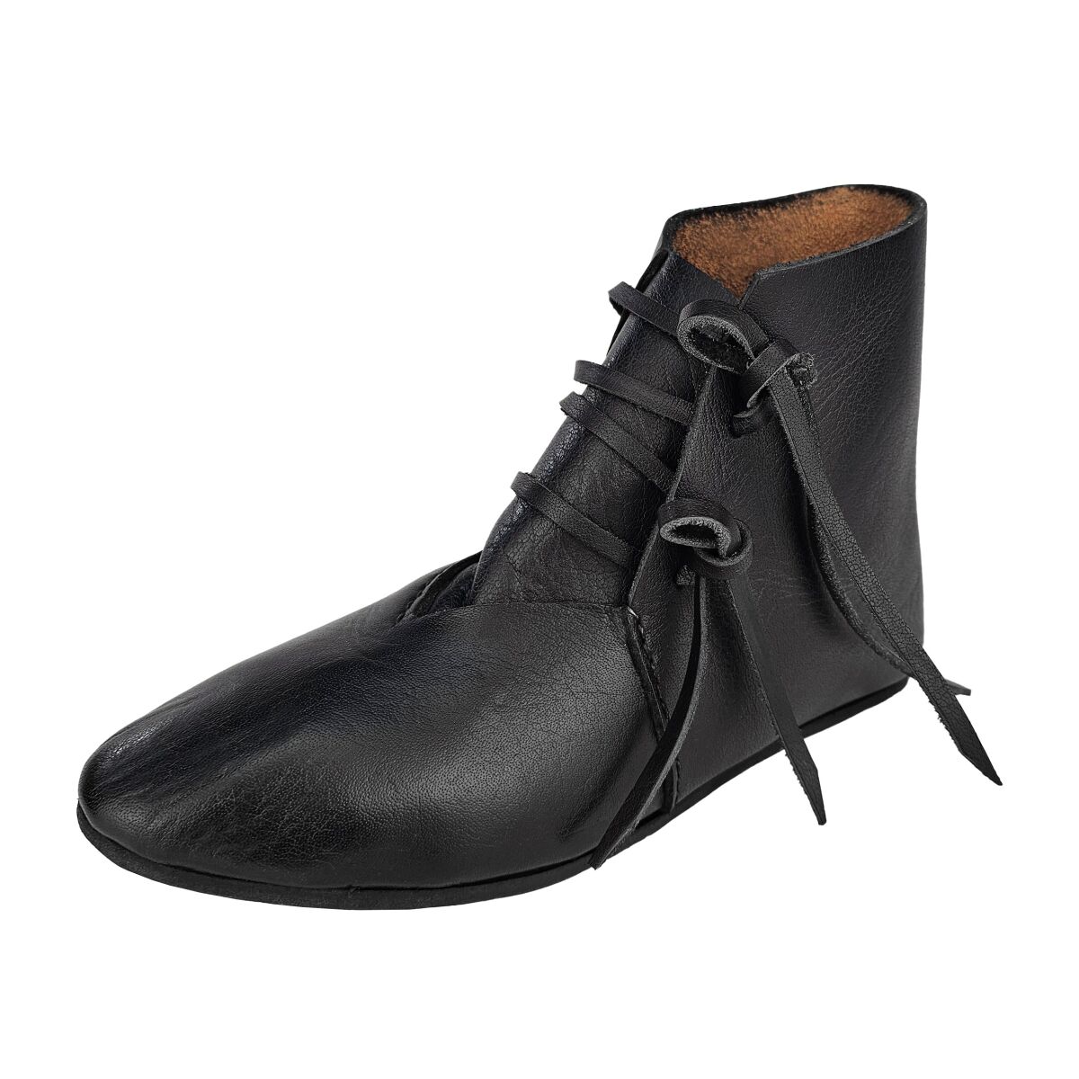 Medieval half boots laced black dyed Size 43