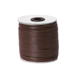 Round goatskin leather strap, 1.5 mm, brown, 100 m roll