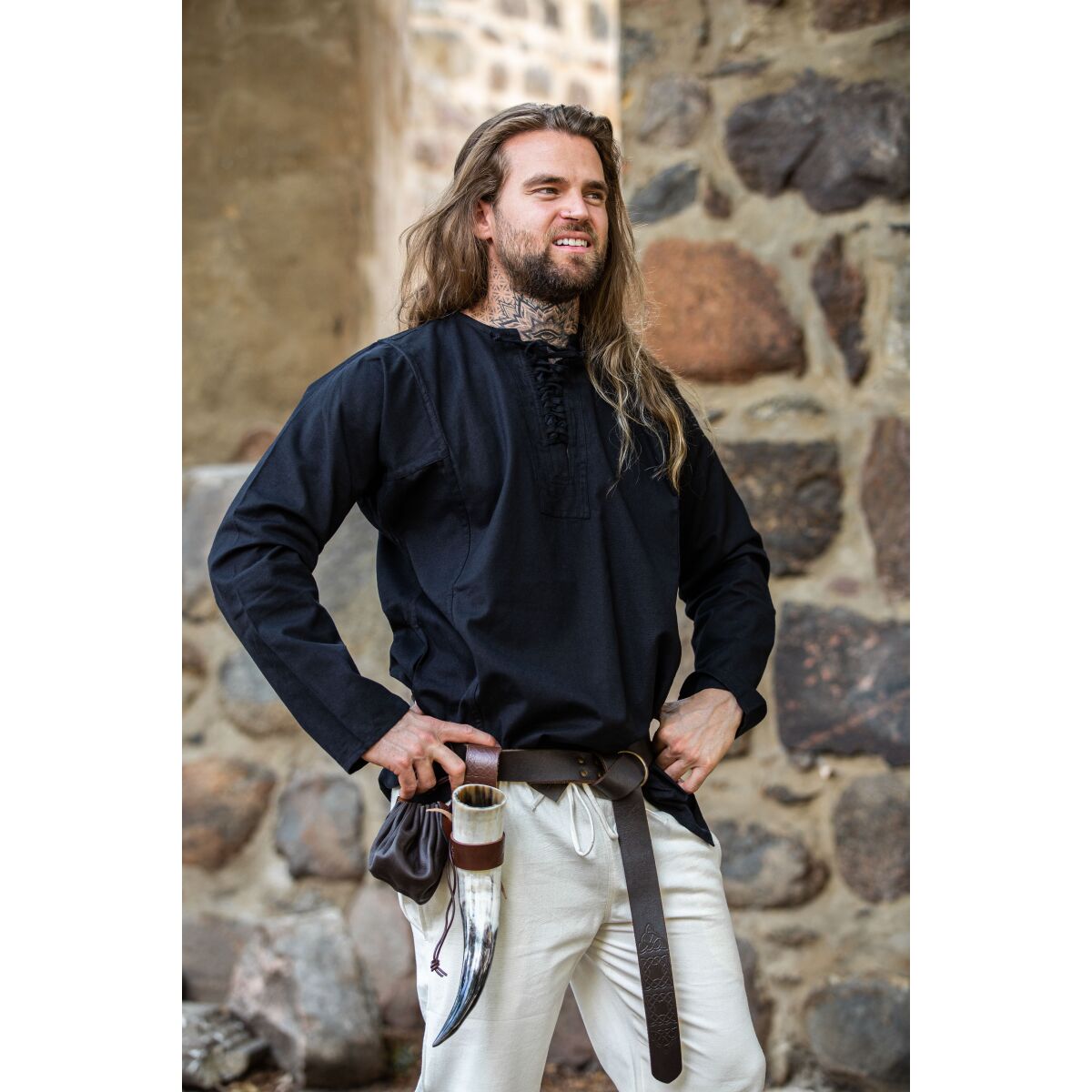 Soft farm shirt "Felix" Black
