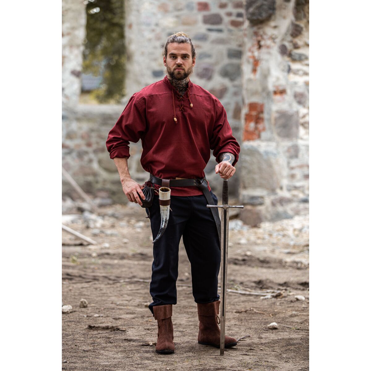 Medieval Shirt Red "Ansbert" S