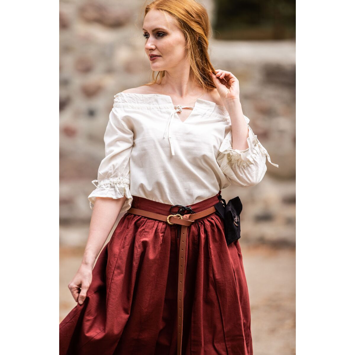Medieval short sleeve blouse Natural "Vera" XL