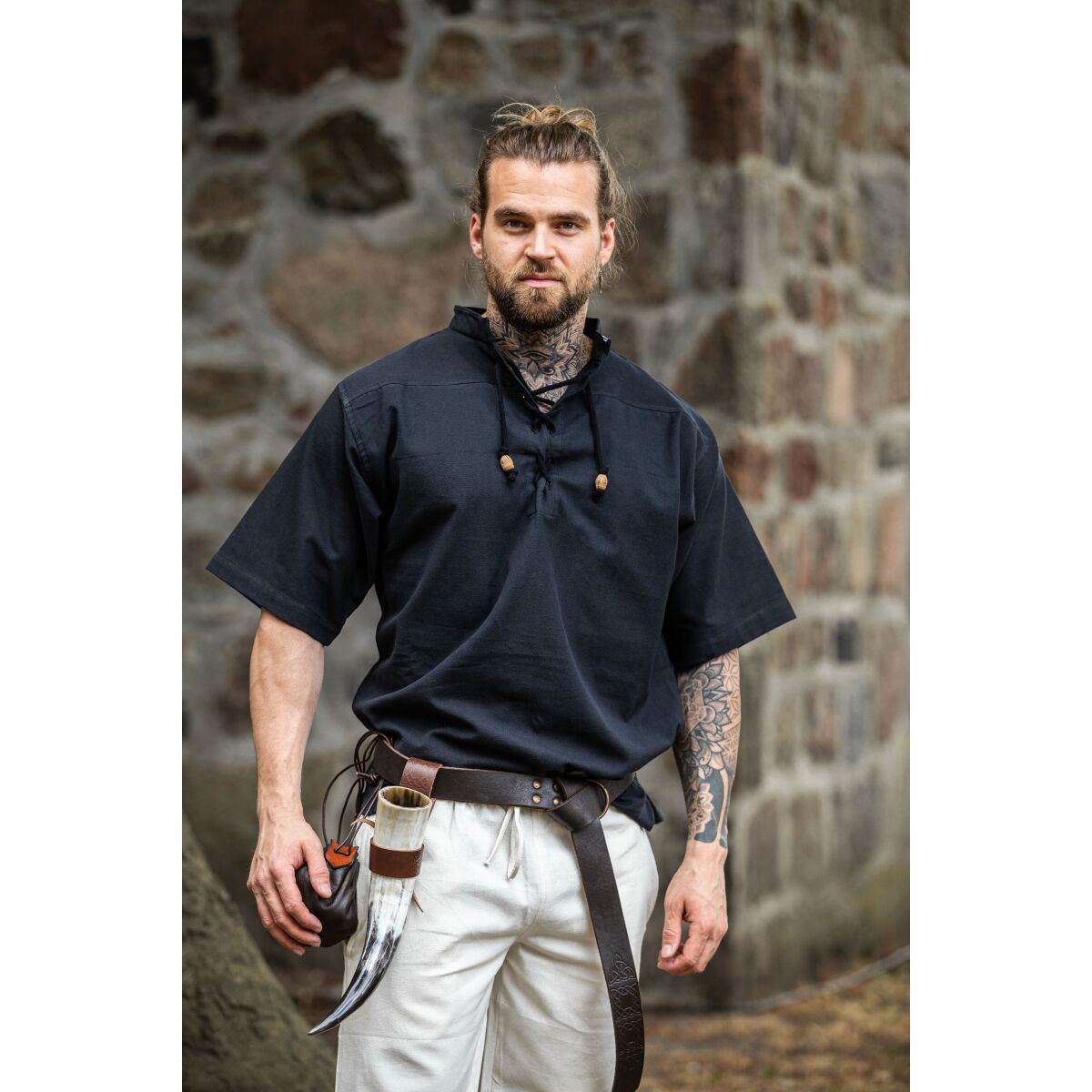 Medieval short sleeve shirt "Eric" Black XXXL
