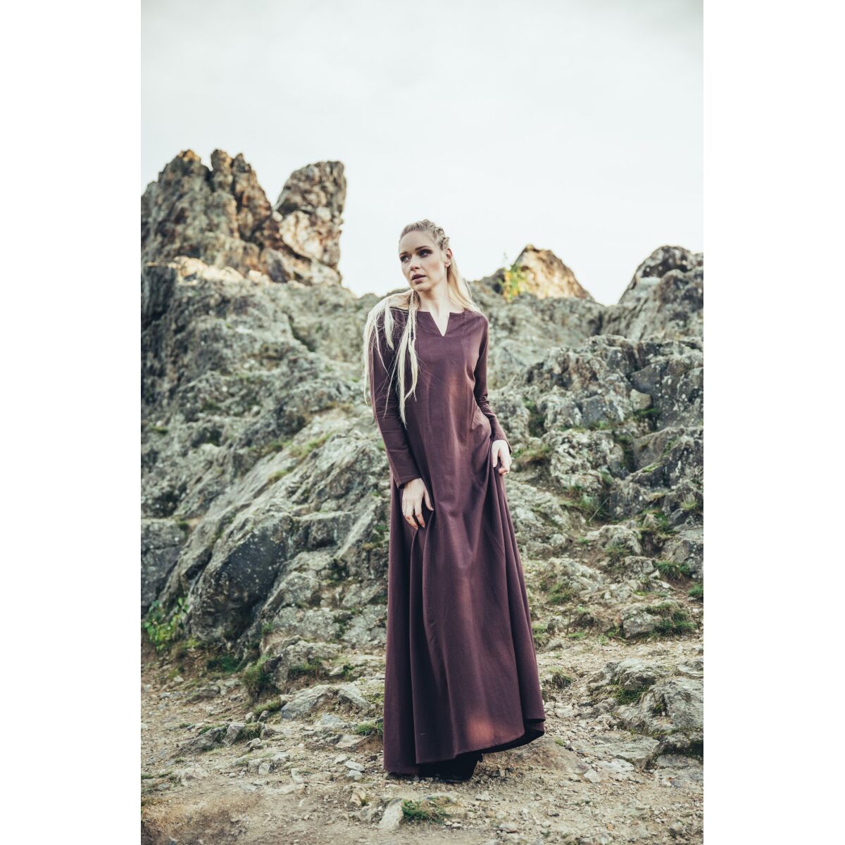 Viking dress "Lina" Dark brown XXXL