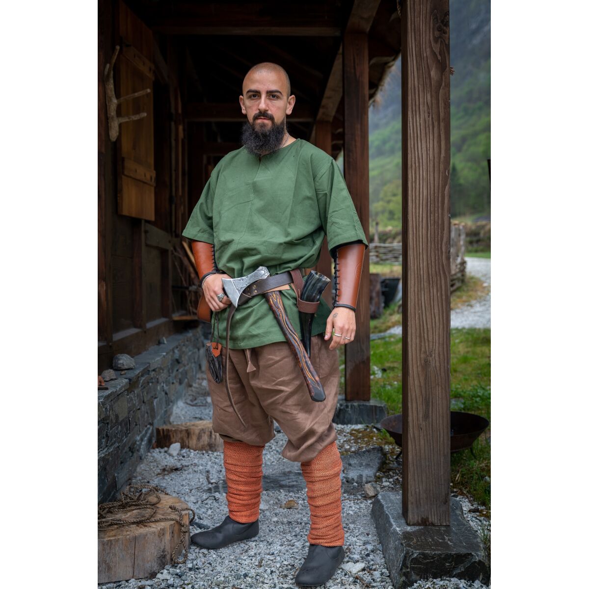 Viking short sleeve tunic "Olaf" Green XXXL