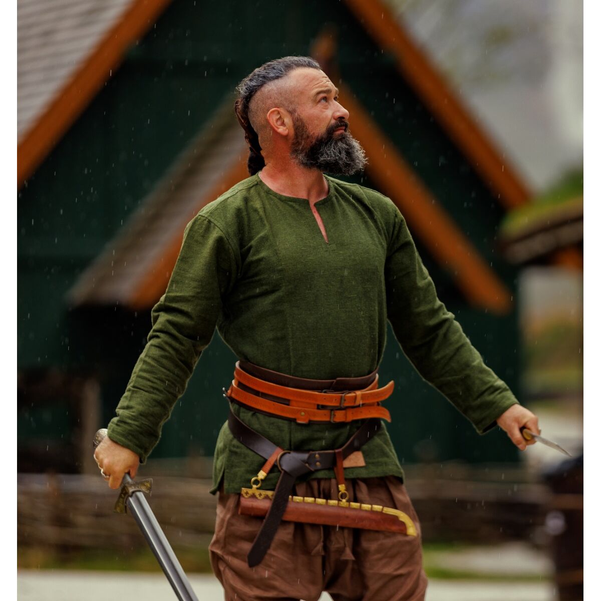 Viking tunic Green "Ivar" S