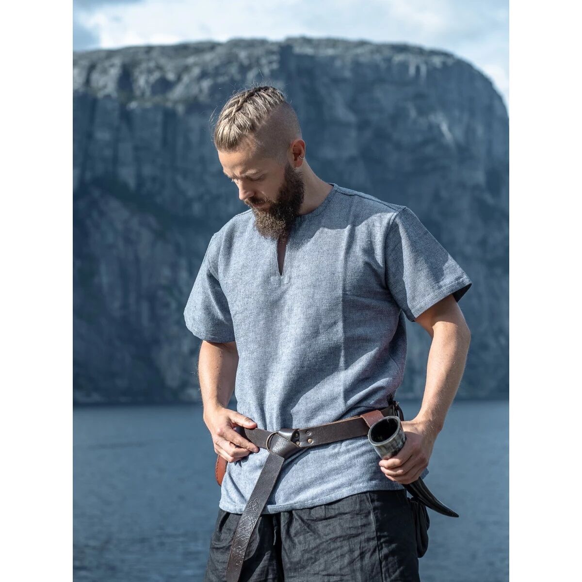 Viking Tunic short sleeve Blue-Gray "Edmund" XXXL
