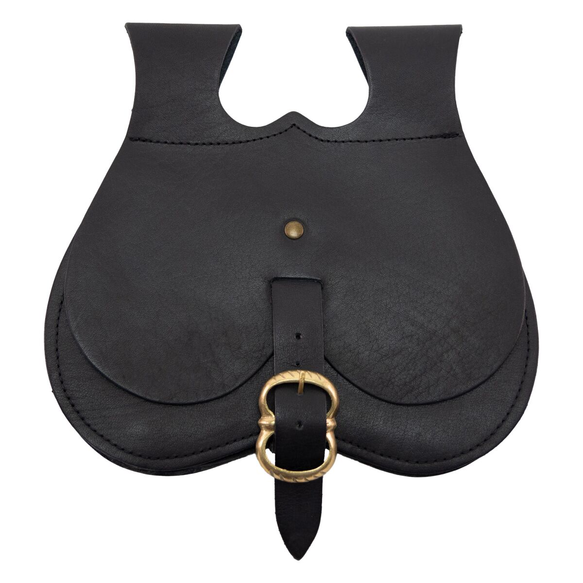 Large late medieval kidney bag, black
