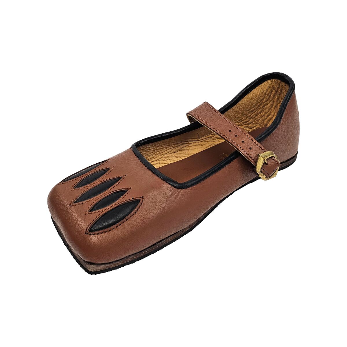 Cow mouth shoes / Renaissance shoes brown-black "Caspar" 43