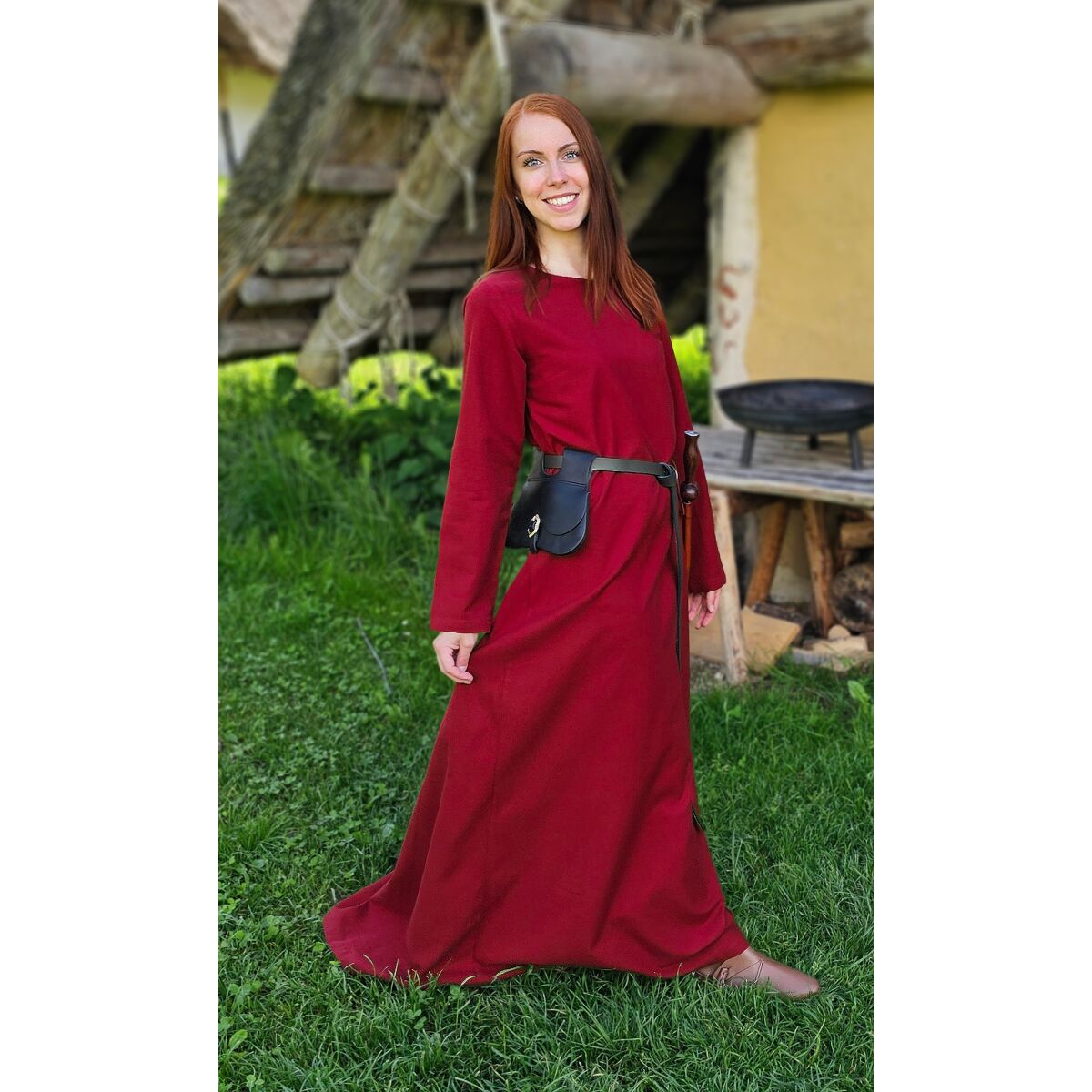 Classic medieval dress or underdress red "Amalie" S
