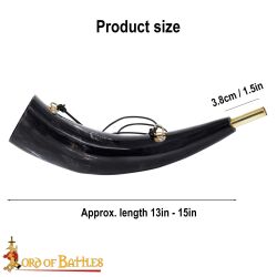 Blowing Horn / pibole / Hunting Call Genuine Ox Horn with Brass Mouthpiece