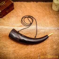 Blowing Horn / pibole / Hunting Call Genuine Ox Horn with Brass Mouthpiece