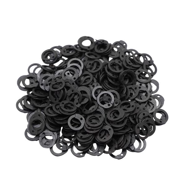 Blackened Mild Steel Loose Rings, Flat Rings with Dome Rivets, 6 mm (0.24 in) 18 gauge