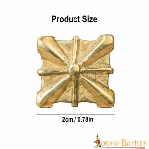 Medieval Pure Solid Brass Leather Mounts Functional Set of 5