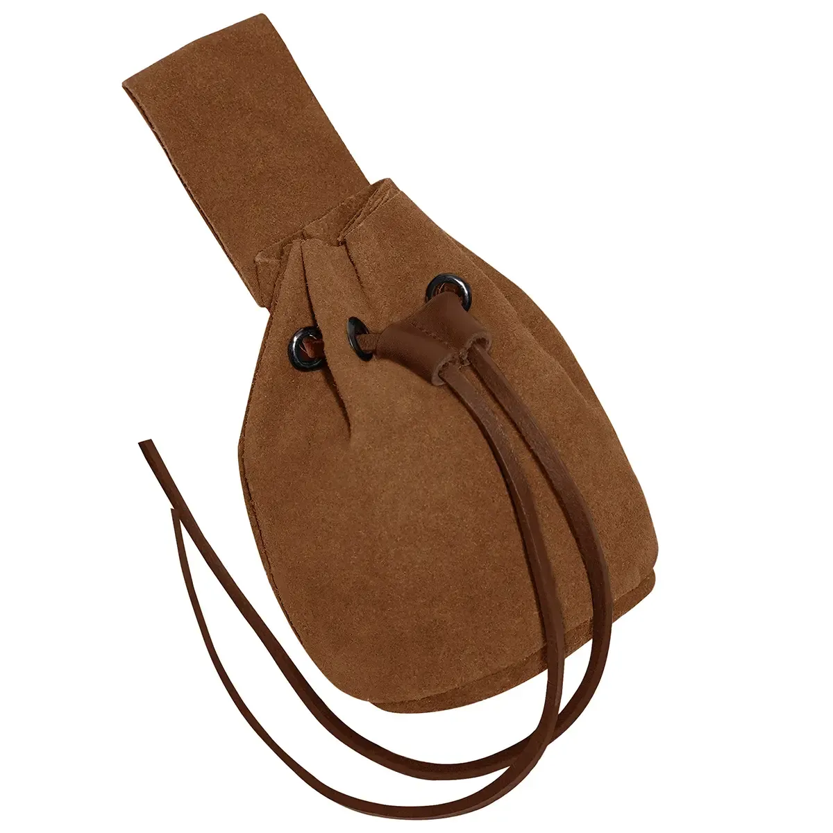 Medieval Drawstring Belt Bag,  Suede Lea box