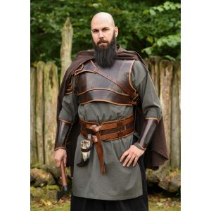 Piece Double leather belt brown, "Arnulf"