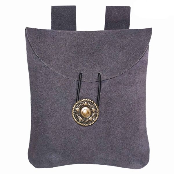 Suede Belt Bag,  Suede Leather, dark blue  5.5"—5.1"