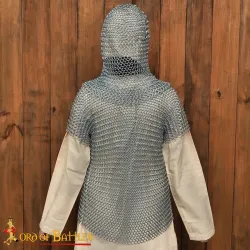 Chainmail tunic with half-sleeves and hood