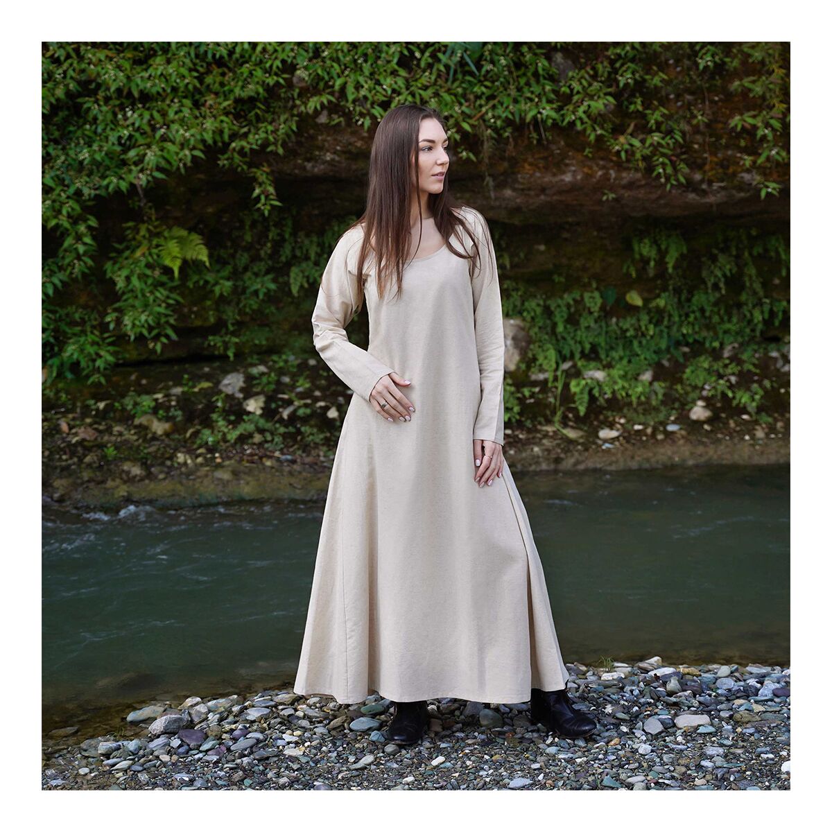 Medieval Dress Cotton Blend Fabric “Astrid” XXXL