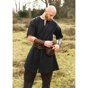 Medieval tunic, short-sleeved, black “Jasper”