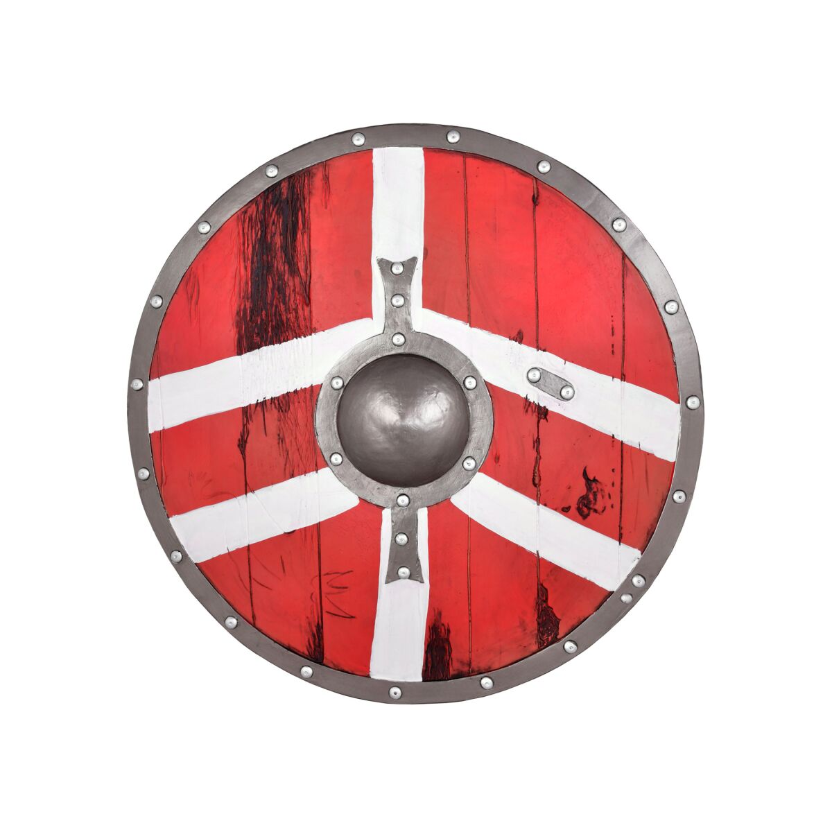 LARP Viking Shield, red/white, 60 cm (23.6 inches) "Bjo