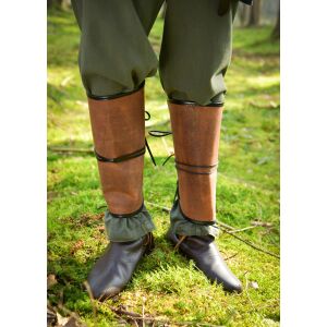 Leather leg protector brown vegetable tanned