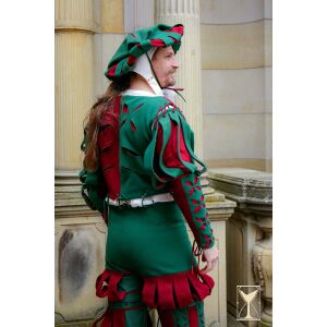 Yoremade Landsknecht doublet green/red - Wool blend...