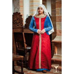 Medieval overdress sleeveless brocade fabric