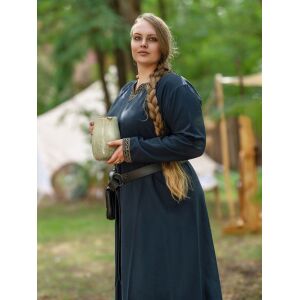 Medieval long-sleeved dress, blue, with ‘Sigyn’ trim, XXL, B-grade