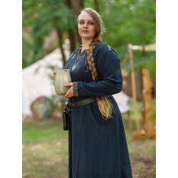Medieval long-sleeved dress, blue, with ‘Sigyn’ trim, XXL, B-grade