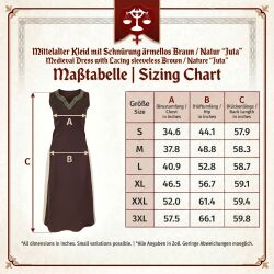 Medieval sleeveless laced dress, brown / natural ‘jute’, size S, second-hand