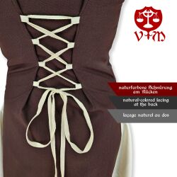 Medieval sleeveless laced dress, brown / natural ‘jute’, size S, second-hand