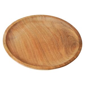 Medieval wooden plate made from hardwood, approx. 23 cm in diameter, second-grade item