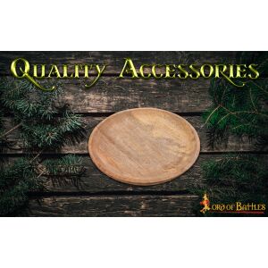Medieval wooden plate made from hardwood, approx. 23 cm in diameter, second-grade item