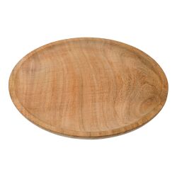 Medieval wooden plate made from hardwood, approx. 23 cm in diameter, second-grade item