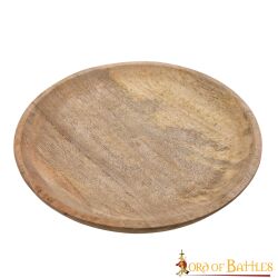 Medieval wooden plate made from hardwood, approx. 23 cm in diameter, second-grade item