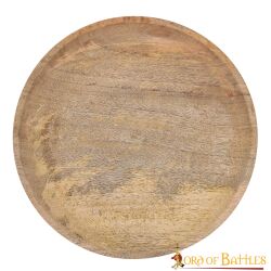 Medieval wooden plate made from hardwood, approx. 23 cm in diameter, second-grade item