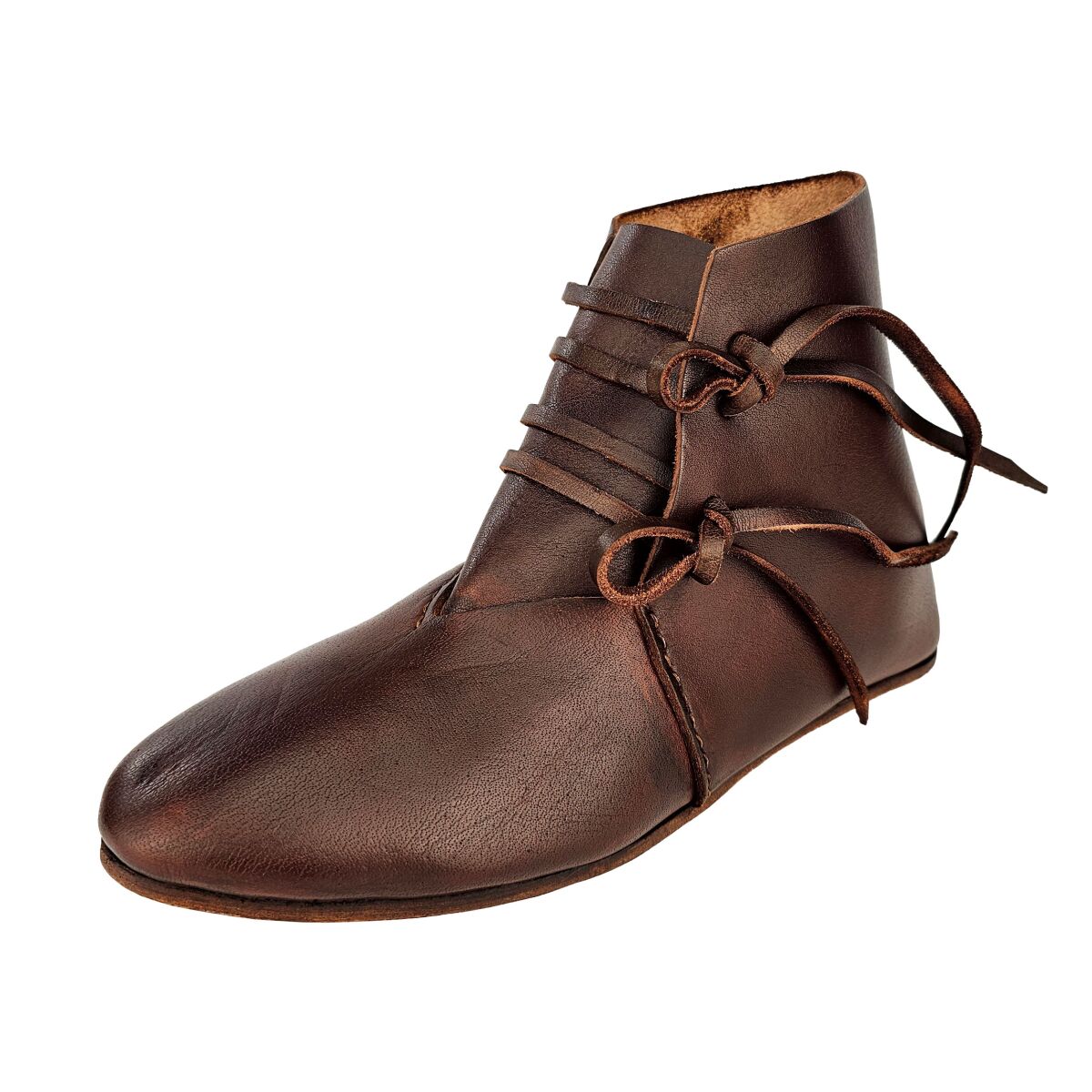 Medieval half boots laced brown dyed Size 40
