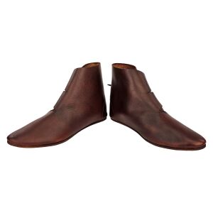 Early medieval toggle shoes or halfboots brown