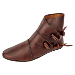 Early medieval toggle shoes or halfboots brown