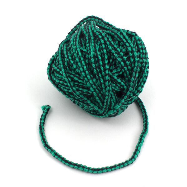 Cords mint green/black handknit 10cm (4 inches)