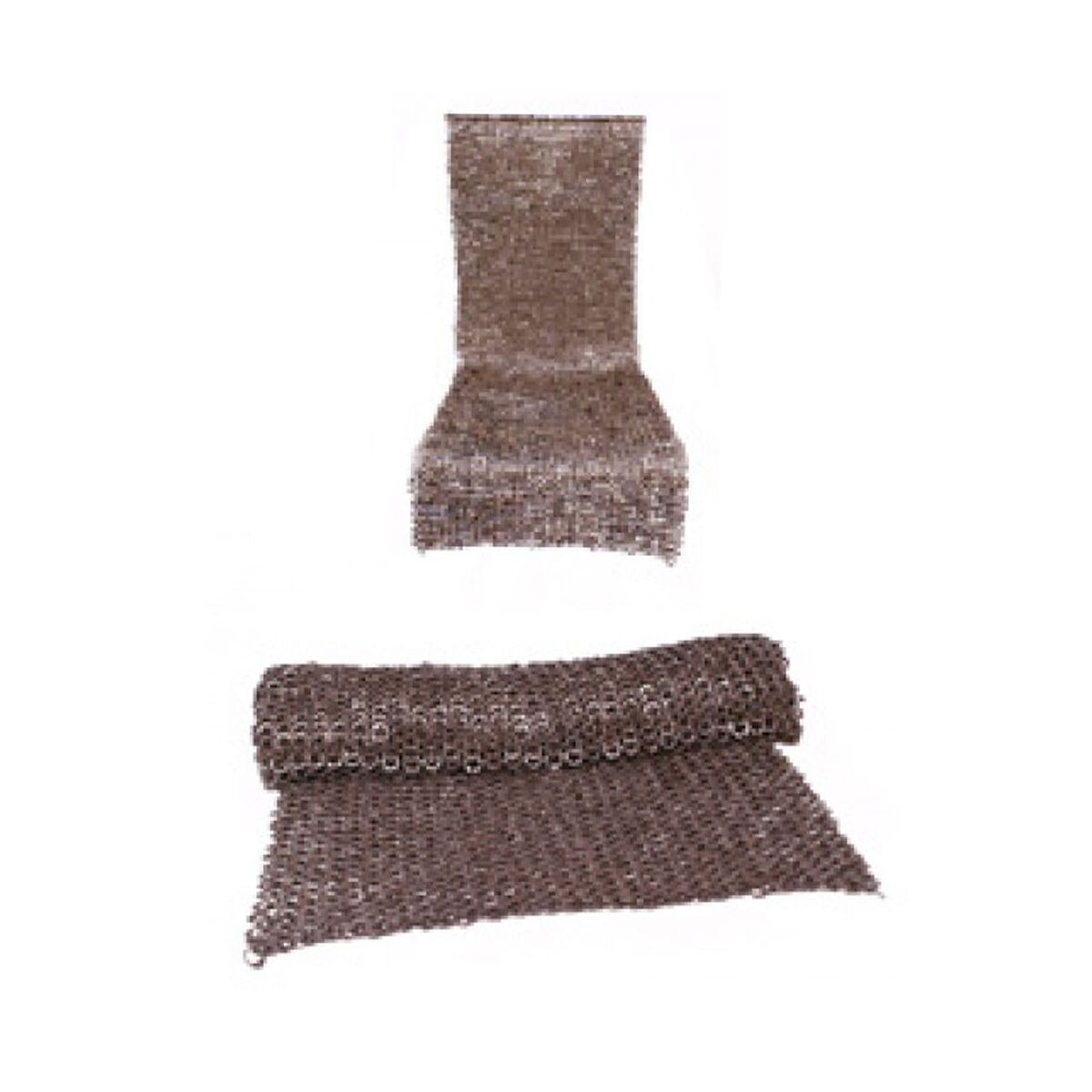Chainmail skirt, riveted and punched flat rings, round rivets, Ø 8mm, steel
