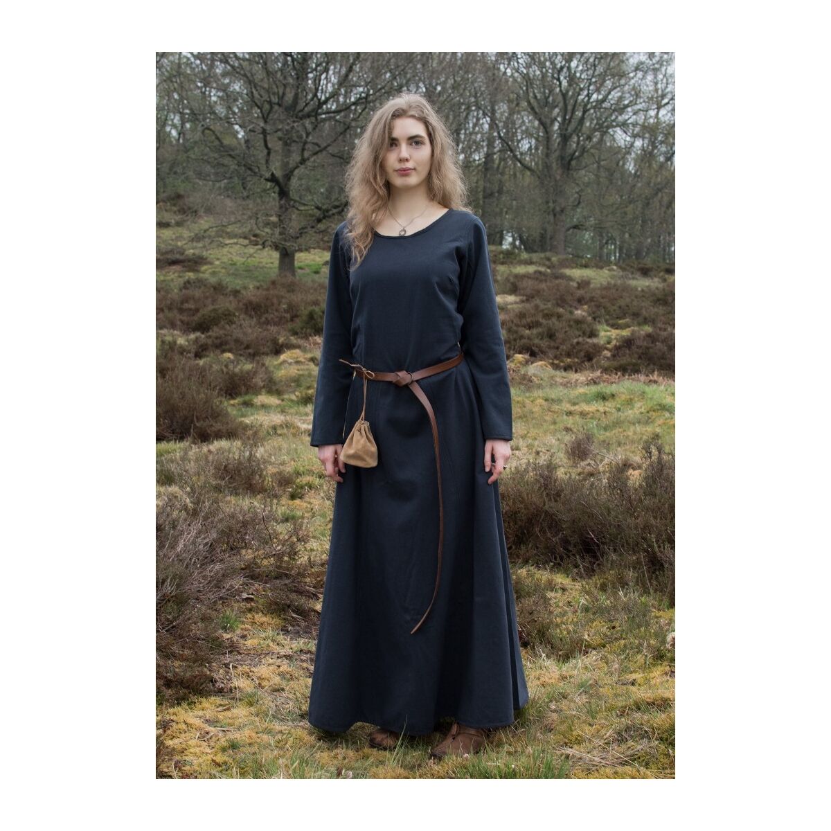 high medieval dress Afra from canvas dark blue size XL