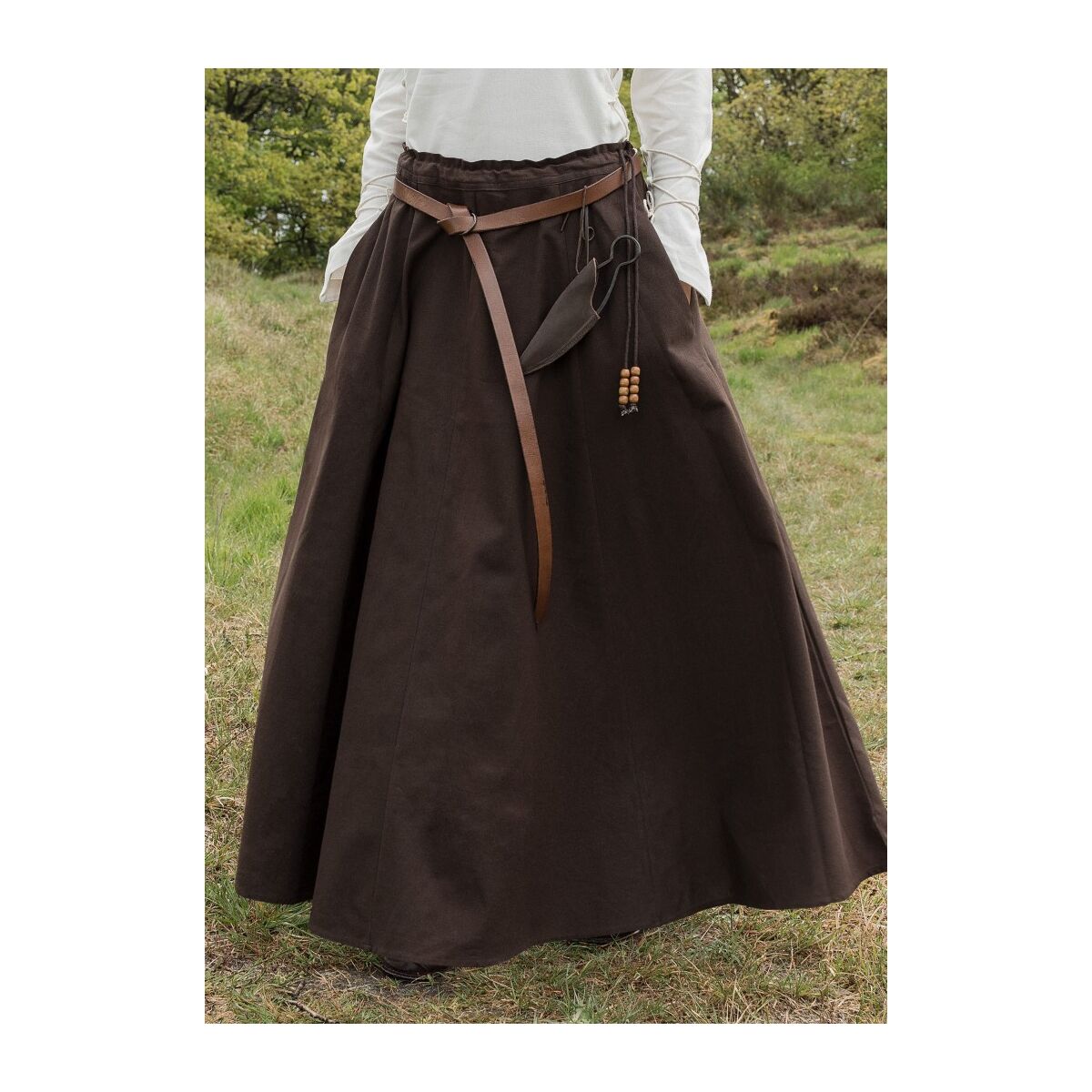 Market-medieval skirt or pirate skirt dark brown size M